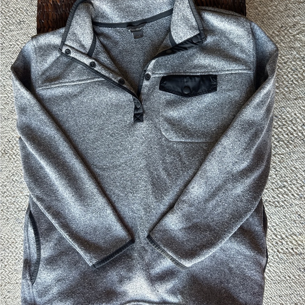 Eddie Bauer Gray Pullover with Black Accents